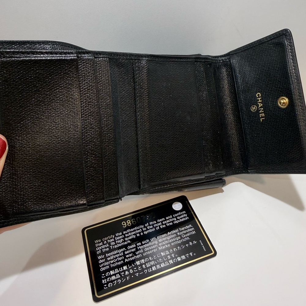 Chanel Black Leather Compact Wallet - Picture 6 of 9